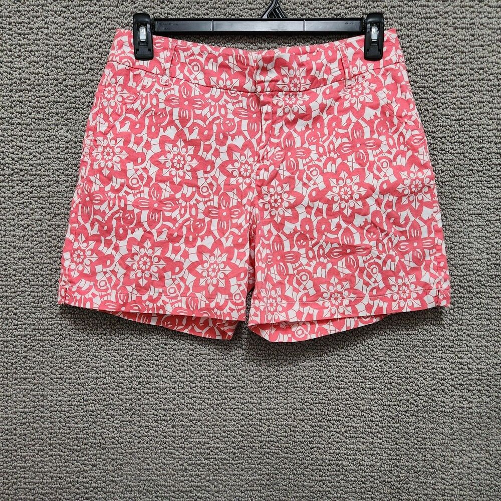 MADISON Pink White Floral Print Chino Shorts Women's Size 8